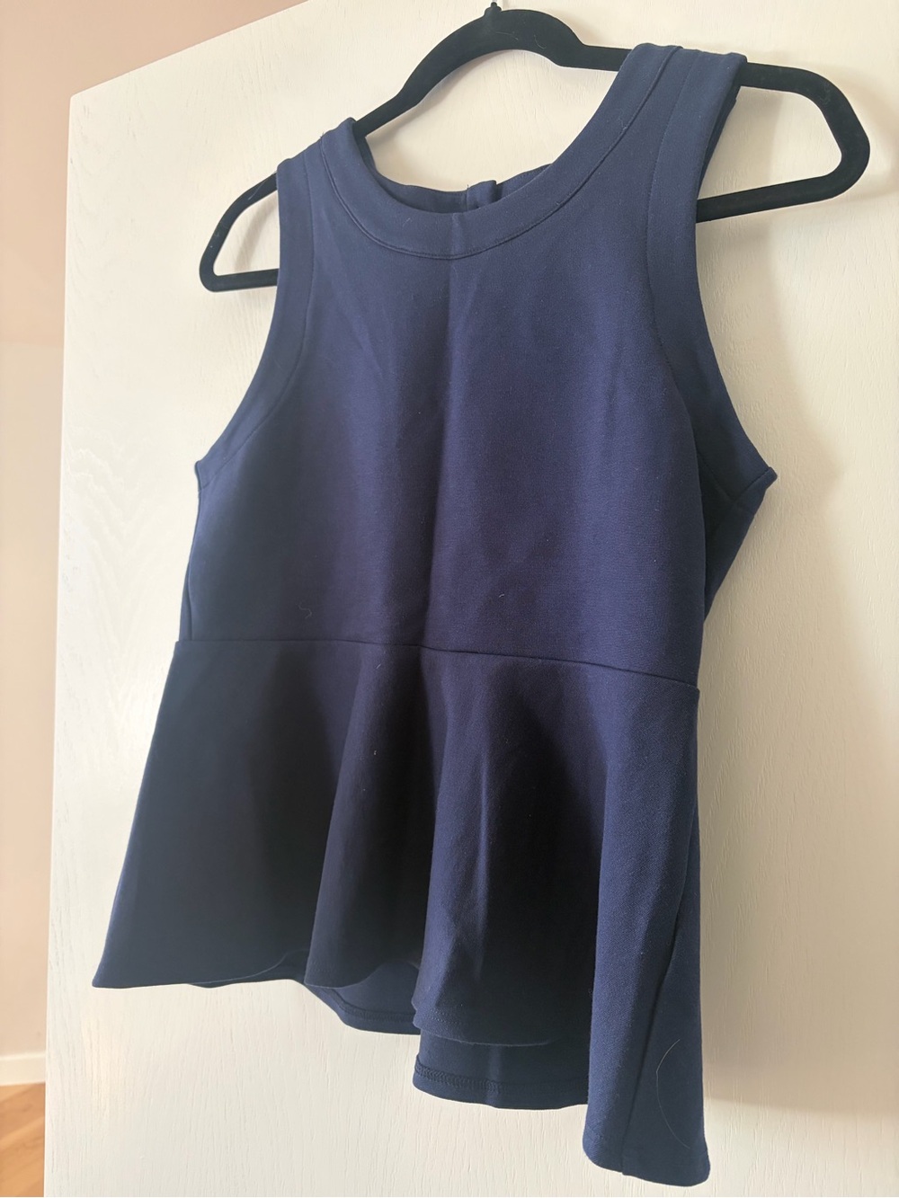 Amour Vert Navy Peplum Short-Sleeve Top